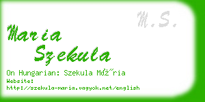 maria szekula business card